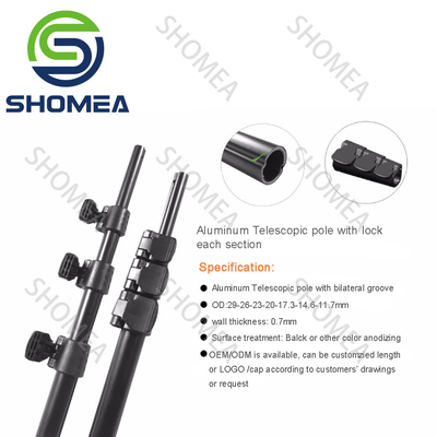 Custom 2022 New Design Profissional Alumínio Telescópica Pole com Flip Lock