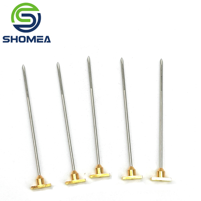 Shomea Agulha de fenda de aço inoxidável de diâmetro de 0,6-1,2 mm personalizada com extremidade baseada em metal