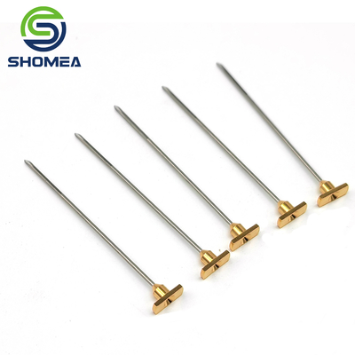 Shomea Agulha de fenda de aço inoxidável de diâmetro de 0,6-1,2 mm personalizada com extremidade baseada em metal