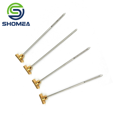 Shomea Agulha de fenda de aço inoxidável de diâmetro de 0,6-1,2 mm personalizada com extremidade baseada em metal