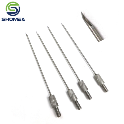 SHOMEA Custom 0.45-1.5mm Diâmetro pequeno Agulha de ponta curva de aço inoxidável com eixo