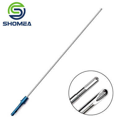 SHOMEA Cânula de sucção endoscópica de parede fina de aço inoxidável curvado