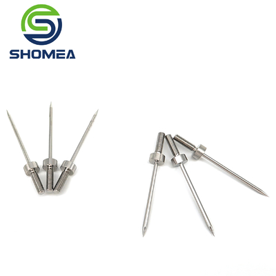 SHOMEA Agulha cônica de aço inoxidável sólido médico personalizada com base de fio masculino