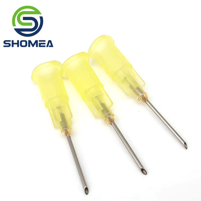 SHOMEA Custom 304/ 316 Agulha de distribuição de cola de aço inoxidável com base de eixo de plástico