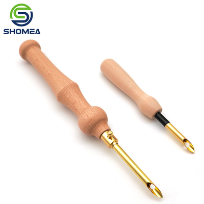 SHOMEA Custom DIY Revestido de ouro grande olho de aço inoxidável Agulha de bordado